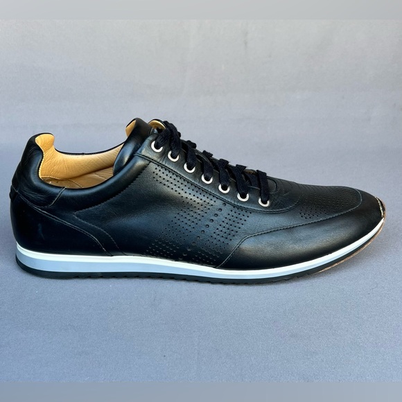 MAGNANNI Lizandro Athletic Classic Trainers Leather Black Men’s Size 13 US Size - Picture 1 of 13
